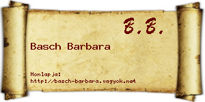 Basch Barbara névjegykártya